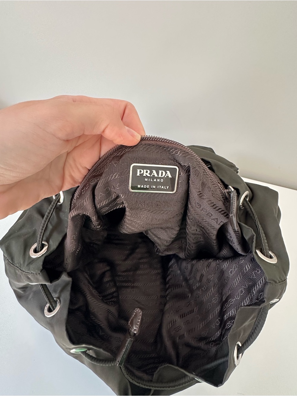 Prada Dark Green Nylon Backpack - Picture 2 of 9